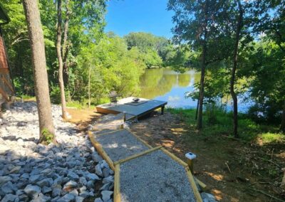 Steps to a Private Deck Overlooking the Pond